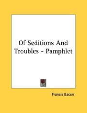 Tapa de Of Seditions And Troubles - Pamphlet