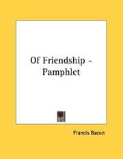 Tapa de Of Friendship - Pamphlet