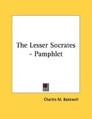 Tapa de The Lesser Socrates - Pamphlet