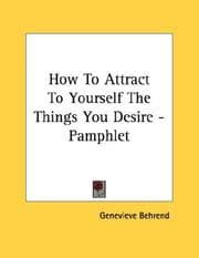 Tapa de How To Attract To Yourself The Things You Desire - Pamphlet