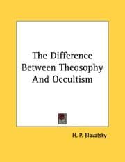 Tapa de The Difference Between Theosophy And Occultism