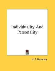 Tapa de Individuality And Personality