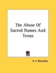 Tapa de The Abuse Of Sacred Names And Terms