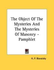 Tapa de The Object Of The Mysteries And The Mysteries Of Masonry - Pamphlet