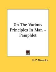 Tapa de On The Various Principles In Man - Pamphlet
