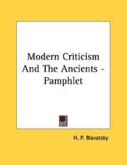 Tapa de Modern Criticism And The Ancients - Pamphlet