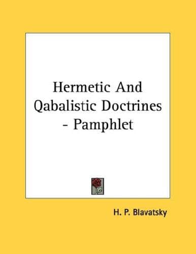 Tapa de Hermetic And Qabalistic Doctrines - Pamphlet