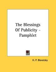 Tapa de The Blessings Of Publicity - Pamphlet