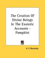 Tapa de The Creation Of Divine Beings In The Exoteric Accounts - Pamphlet