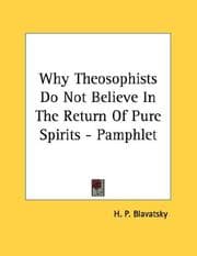 Tapa de Why Theosophists Do Not Believe In The Return Of Pure Spirits - Pamphlet