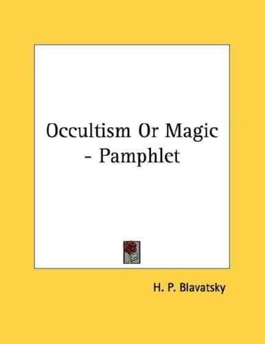 Tapa de Occultism Or Magic - Pamphlet