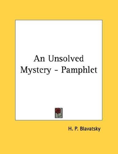 Tapa de An Unsolved Mystery - Pamphlet
