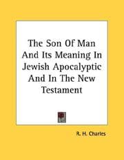 Tapa de The Son Of Man And Its Meaning In Jewish Apocalyptic And In The New Testament