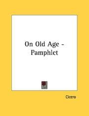 Tapa de On Old Age - Pamphlet