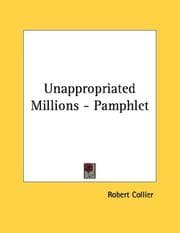 Tapa de Unappropriated Millions - Pamphlet