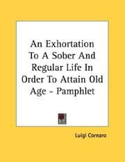 Tapa de An Exhortation To A Sober And Regular Life In Order To Attain Old Age - Pamphlet