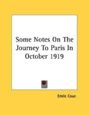 Tapa de Some Notes On The Journey To Paris In October 1919