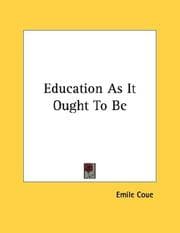 Tapa de Education As It Ought To Be