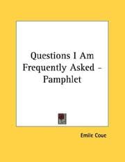 Tapa de Questions I Am Frequently Asked - Pamphlet