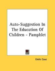 Tapa de Auto-Suggestion In The Education Of Children - Pamphlet