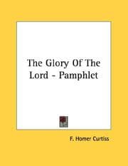 Tapa de The Glory Of The Lord - Pamphlet