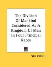Tapa de The Division Of Mankind Considered As A Kingdom Of Man In Four Principal Races