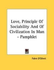 Tapa de Love, Principle Of Sociability And Of Civilization In Man - Pamphlet