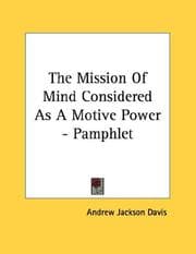 Tapa de The Mission Of Mind Considered As A Motive Power - Pamphlet