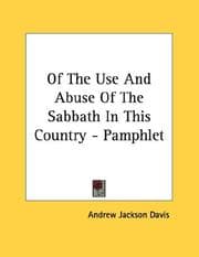 Tapa de Of The Use And Abuse Of The Sabbath In This Country - Pamphlet