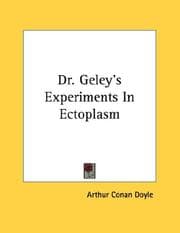 Tapa de Dr. Geley's Experiments In Ectoplasm