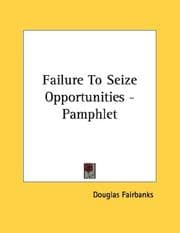 Tapa de Failure To Seize Opportunities - Pamphlet