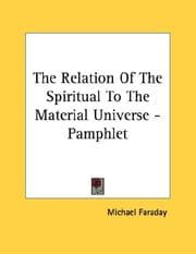 Tapa de The Relation Of The Spiritual To The Material Universe - Pamphlet