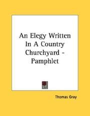 Tapa de An Elegy Written In A Country Churchyard - Pamphlet