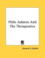 Tapa de Philo Judaeus And The Therapeutics