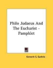 Tapa de Philo Judaeus And The Eucharist - Pamphlet