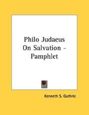 Tapa de Philo Judaeus On Salvation - Pamphlet
