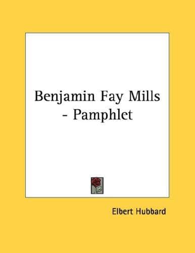 Tapa de Benjamin Fay Mills - Pamphlet