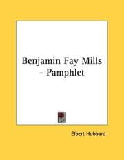 Tapa de Benjamin Fay Mills - Pamphlet
