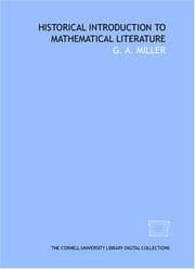 Tapa de Historical introduction to mathematical literature