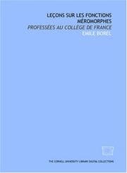 Tapa de Leçons sur les fonctions méromorphes