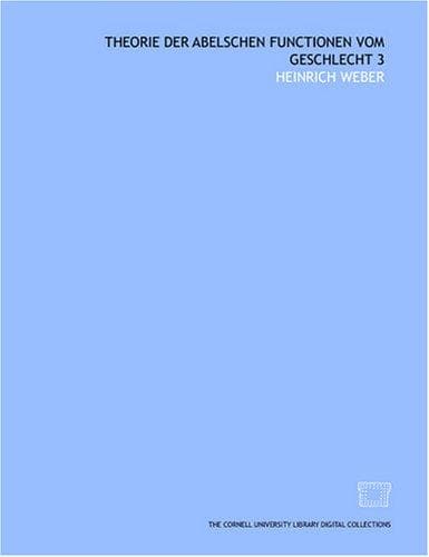 Tapa de Theorie der Abelschen Functionen vom Geschlecht 3
