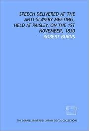 Tapa de Speech delivered at the Anti-Slavery Meeting, held at Paisley, on the 1st November, 1830
