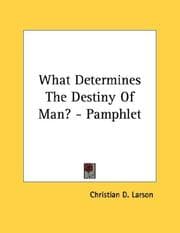 Tapa de What Determines The Destiny Of Man? - Pamphlet
