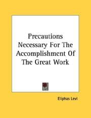 Tapa de Precautions Necessary For The Accomplishment Of The Great Work