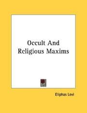 Tapa de Occult And Religious Maxims