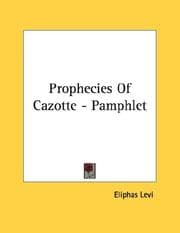Tapa de Prophecies Of Cazotte - Pamphlet