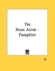 Tapa de The Nous Atom - Pamphlet