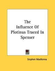 Tapa de The Influence Of Plotinus Traced In Spenser