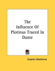 Tapa de The Influence Of Plotinus Traced In Dante