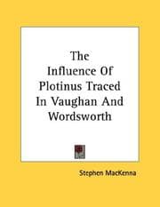 Tapa de The Influence Of Plotinus Traced In Vaughan And Wordsworth